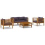 Garden furniture 5 pcs cushions solid acacia wood by vidaXL, Garden sets - Ref: Foro24-3086902, Price: 620,11 €, Discount: %