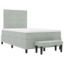 Cama Box Spring con Colchón y Banco Gris Claro 120x200 cm Terciopelo de , Camas y somieres - Ref: Foro24-3344504, Precio: 457...