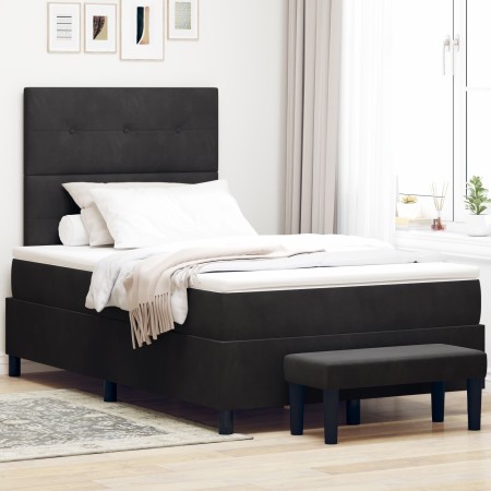 Cama Box Spring con Colchón y Banco Negro 120x200 cm Terciopelo von , Betten und Lattenroste - Ref: Foro24-3344506, Preis: 45...
