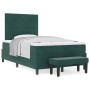 Cama de Resortes con Colchón y Banco Verde Oscuro 120x200 cm Terciopelo von , Betten und Lattenroste - Ref: Foro24-3344507, P...