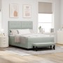 Cama con Box Spring con Colchón y Banco Gris Claro 140x190 cm Terciopelo by , Beds and slatted bases - Ref: Foro24-3344510, P...