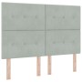 Cama con Box Spring con Colchón y Banco Gris Claro 140x190 cm Terciopelo by , Beds and slatted bases - Ref: Foro24-3344510, P...