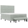 Cama con Box Spring con Colchón y Banco Gris Claro 140x190 cm Terciopelo by , Beds and slatted bases - Ref: Foro24-3344510, P...