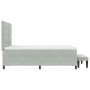 Cama con Box Spring con Colchón y Banco Gris Claro 140x190 cm Terciopelo by , Beds and slatted bases - Ref: Foro24-3344510, P...
