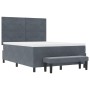 Cama con Base Tapizada con Colchón & Banco Gris Oscuro 140x190 cm Terciopelo by , Beds and slatted bases - Ref: Foro24-334451...