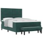 Cama con Base Resortes con Colchón y Banco Verde Oscuro 140x200 cm Terciopelo von , Betten und Lattenroste - Ref: Foro24-3344...