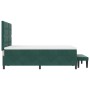 Cama con Base Resortes con Colchón y Banco Verde Oscuro 140x200 cm Terciopelo von , Betten und Lattenroste - Ref: Foro24-3344...