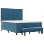 Cama con base y colchón y banco azul oscuro 160x200 cm terciopelo by , Beds and slatted bases - Ref: Foro24-3344526, Price: 5...