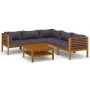 Garden furniture set 6 pieces with cushions solid acacia wood by vidaXL, Garden sets - Ref: Foro24-3086905, Price: 748,41 €, ...