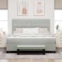 Cama con Somier con Colchón y Banco Gris Claro 180x200 cm Terciopelo by , Beds and slatted bases - Ref: Foro24-3344528, Price...