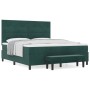 Cama con Base de Muelles con Colchón y Banco Verde Oscuro 180x200 cm Terciopelo by , Beds and slatted bases - Ref: Foro24-334...