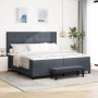 Cama con Base de Resortes de con Colchón & Banco Gris Oscuro 200x200 cm Terciopelo by , Beds and slatted bases - Ref: Foro24-...
