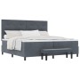 Cama con Base de Resortes de con Colchón & Banco Gris Oscuro 200x200 cm Terciopelo by , Beds and slatted bases - Ref: Foro24-...