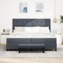 Cama con Base de Resortes de con Colchón & Banco Gris Oscuro 200x200 cm Terciopelo by , Beds and slatted bases - Ref: Foro24-...