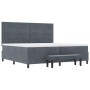 Cama con Base de Resortes de con Colchón & Banco Gris Oscuro 200x200 cm Terciopelo by , Beds and slatted bases - Ref: Foro24-...