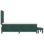 Cama de Resortes con Colchón y Banco Verde Oscuro 80x200 cm Terciopelo by , Beds and slatted bases - Ref: Foro24-3344543, Pri...