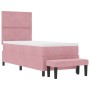 Cama con Somier, Colchón y Banco Rosa 80x200 cm Terciopelo by , Beds and slatted bases - Ref: Foro24-3344545, Price: 351,09 €...