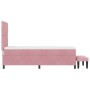Cama con Somier, Colchón y Banco Rosa 80x200 cm Terciopelo by , Beds and slatted bases - Ref: Foro24-3344545, Price: 351,09 €...