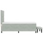 Cama con Somier con Colchón & Banco Gris Claro 90x190 cm Terciopelo | Foro24.es | Tu tienda online para hogar, jardín y más Foro24.es
