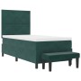 Cama con Base con Colchón y Banco Verde Oscuro 90x190 cm Terciopelo | Foro24.es | Tu tienda online para hogar, jardín y más Foro24.es