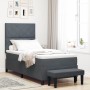 Cama con box spring con colchón y banco gris oscuro 90x200 cm terciopelo by , Beds and slatted bases - Ref: Foro24-3344553, P...
