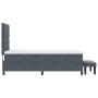 Cama con box spring con colchón y banco gris oscuro 90x200 cm terciopelo by , Beds and slatted bases - Ref: Foro24-3344553, P...