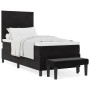 Cama Box Spring con Colchón y Banco Negro 90x200 cm Terciopelo by , Beds and slatted bases - Ref: Foro24-3344554, Price: 370,...