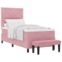Cama Box Spring con Colchón y Banco Rosa 90x200 cm Terciopelo de , Camas y somieres - Ref: Foro24-3344557, Precio: 358,32 €, ...