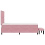 Cama Box Spring con Colchón y Banco Rosa 90x200 cm Terciopelo de , Camas y somieres - Ref: Foro24-3344557, Precio: 358,32 €, ...