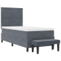 Cama con Estructura con Colchón y Banco Gris Oscuro 100x200 cm Terciopelo by , Beds and slatted bases - Ref: Foro24-3344559, ...