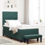 Cama con Box Spring con Colchón & Banco Verde Oscuro 100x200 cm Terciopelo by , Beds and slatted bases - Ref: Foro24-3344561,...