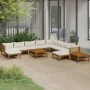 Muebles de jardín 12 pzas cojines crema madera maciza acacia de vidaXL, Conjuntos de jardín - Ref: Foro24-3086944, Precio: 1,...