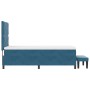 Cama con Box Spring con Colchón & Banco Azul Oscuro 100x200 cm Terciopelo | Foro24.es | Tu tienda online para hogar, jardín y más Foro24.es