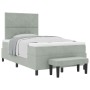 Cama Tapizada con Colchón y Banco Gris Claro 120x200 cm Terciopelo | Foro24.es | Tu tienda online para hogar, jardín y más Foro24.es