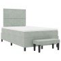 Cama Tapizada con Colchón y Banco Gris Claro 120x200 cm Terciopelo | Foro24.es | Tu tienda online para hogar, jardín y más Foro24.es