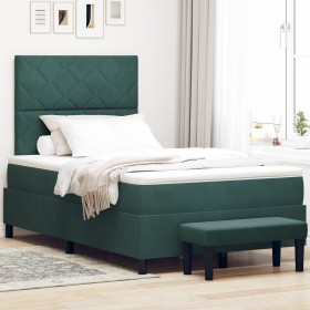 Cama Box Spring con colchón y banco verde oscuro 120x200 cm terciopelo von , Betten und Lattenroste - Ref: Foro24-3344573, Pr...