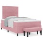 Cama Box Spring con Colchón y Banco Rosa 120x200 cm Terciopelo | Foro24.es | Tu tienda online para hogar, jardín y más Foro24.es