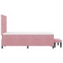 Cama Box Spring con Colchón y Banco Rosa 120x200 cm Terciopelo | Foro24.es | Tu tienda online para hogar, jardín y más Foro24.es