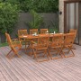 Garten-Essgruppe 9-teilig aus massivem Akazienholz von vidaXL, Gartensets - Ref: Foro24-3086974, Preis: 697,92 €, Rabatt: %
