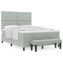 Cama con Base con Colchón y Banco Gris Claro 160x200 cm Terciopelo by , Beds and slatted bases - Ref: Foro24-3344588, Price: ...