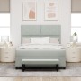 Cama con Base con Colchón y Banco Gris Claro 160x200 cm Terciopelo by , Beds and slatted bases - Ref: Foro24-3344588, Price: ...