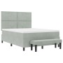 Cama con Base con Colchón y Banco Gris Claro 160x200 cm Terciopelo by , Beds and slatted bases - Ref: Foro24-3344588, Price: ...