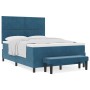 Cama Box Spring con Colchón y Banco Azul Oscuro 160x200 cm Terciopelo | Foro24.es | Tu tienda online para hogar, jardín y más Foro24.es