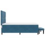 Cama Box Spring con Colchón y Banco Azul Oscuro 160x200 cm Terciopelo | Foro24.es | Tu tienda online para hogar, jardín y más Foro24.es