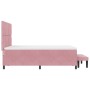 Cama con Base con Colchón y Banco Rosa 160x200 cm Terciopelo by , Beds and slatted bases - Ref: Foro24-3344593, Price: 598,43...