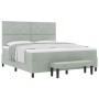 Cama Box Spring con colchón y banco Gris Claro 180x200 cm Velours by , Beds and slatted bases - Ref: Foro24-3344594, Price: 6...