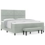 Cama Box Spring con colchón y banco Gris Claro 180x200 cm Velours by , Beds and slatted bases - Ref: Foro24-3344594, Price: 6...