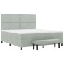 Cama Box Spring con colchón y banco Gris Claro 180x200 cm Velours by , Beds and slatted bases - Ref: Foro24-3344594, Price: 6...