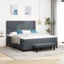 Cama con somier con colchón y banco gris oscuro 180x200 cm de terciopelo | Foro24.es | Tu tienda online para hogar, jardín y más Foro24.es