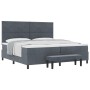 Cama con Base de Resortes con Colchón y Banco Gris Oscuro 200x200 cm Terciopelo | Foro24.es | Tu tienda online para hogar, jardín y más Foro24.es